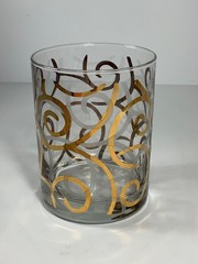 Set of 4 Vintage Culver 22 KT Gold Swirl Lowball Glasses 4.25 in.
