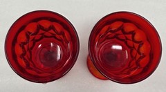 5 Noritake Perspective Ruby Wine Glasses With Thumbprint & Panel Design