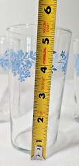 Vintage Libbey Blue Flower Floral Drinking Glasses Set of 8