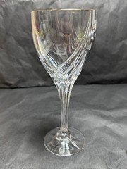 Set of 3 Vintage Lenox Debut Gold Crystal Wine Goblets Signed 7 3/8 in.