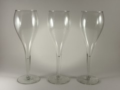 Hand blown Baccarat Style champagne flutes Set Of 3