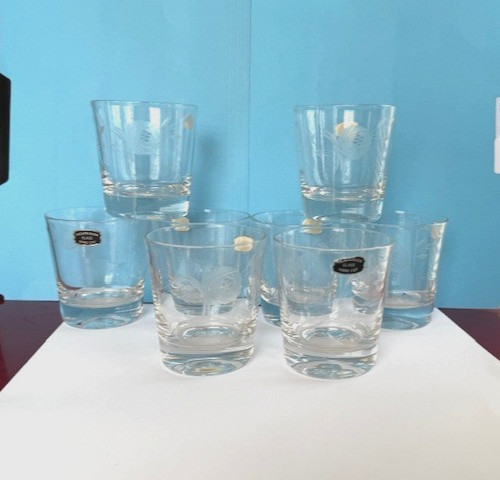 Vintage Mountaineer Hand Cut Roses 6 OZ Old Fashioned Rocks Glass – Set Of 8