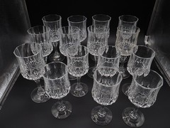 Vintage Set of 15 Cristal D’arques Longchamp Wine Glasses