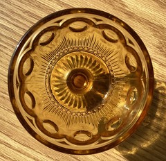 Bartlett Collins MANHATTAN Bulls Eye Yellow Glass Sherbet Stemmed 3 1/2″