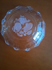 VAL ST.LAMBERT CRYSTAL BRUSSELS INTAGLIO FRUITS 6″ BOWL SIGNED