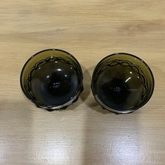 Vintage Tiffin Franciscan Madeira Olive Green Sorbet Sherbet Glass Set of 2