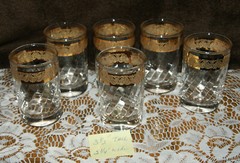 Gold Filligree Print Vintage » Shorty Style » Glassware 6-Glass Set