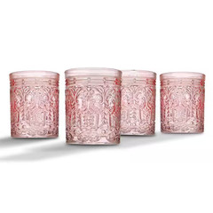 Jax 11 Oz. Pink Crystal Doff Glasses (Set of 4)