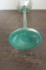 Bri’oni Brioni Fine Hand Made Wine Glass Goblet Green 10 3/4″ Signed