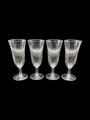 Vintage Etched Design Champagne Glasses – Set Of 4