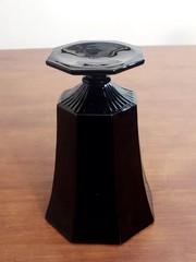 Independence OCTAGONAL BLACK Ebony Elegant Glass 12oz ICE TEA TUMBLERS Set of 4