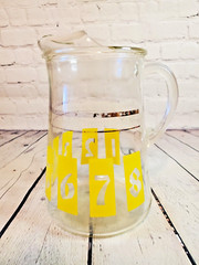 MCM Bartlett Collins Drink By Numbers Pitcher, 8 Glasses, Ice Bucket, 8 Stirs