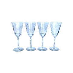 Set 4 Halifax Rock Sharpe Stemmed Etched Clear Crystal/Glass Water Goblets