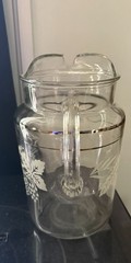 Vintage Bartlett Collins 64oz. Frosted Grapes & Silver Trim