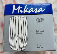 Mikasa Park Lane Highball Tumblers Lead Crystal Set Of 4