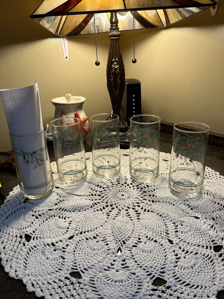Corelle Rosemarie 16 Oz. Tumblers Drinking Glasses–Set Of 5–6» Tall