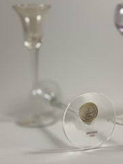 Long Stem Hand blown Crystal etched Cordial By Crystal Clear