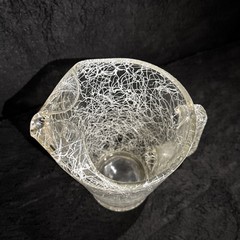Vintage Splatter Paint MCM Glass Pitcher