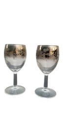 Dorothy Thorpe or Queen’s Lustreware France Silver Wine Glasses Set of Four