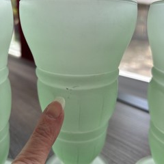 Lot of 4 Vintage Indiana Glass Frosted Fountain Ware Green Soda Milkshake 1970’s