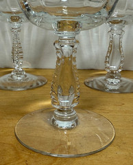 4 FOSTORIA Elegant Glass Silver Flutes Stemmed Champagne Goblets MINT 4 13/16″