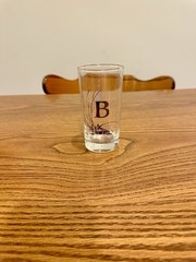 MCM Barware Monogrammed Letter B Platinum Silver Tone Drinking Glass