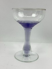 Set of 2 Vintage Hollow Bulbous Stem Champagne Coupe 5-1/4″ Tall
