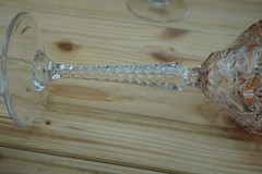 6-Cut To Clear Wine Hock Glasses, 7 3/8″ Orange Purple Green Red Gold Yello(G50)