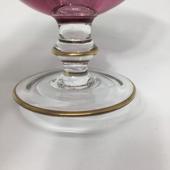 INTERGLASS MEDICI CRISTALLERIE ITALY Pink 24K Gold Gild Champagne Sherbet