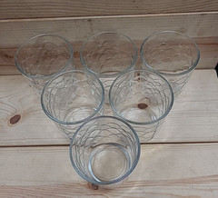 *SET OF 6* VINTAGE LIBBEY CLEAR CANCUN GLASS Juice/Whiskey 1980s Beauties