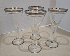 Double Ring Platinum Cocktail Flutes Everything Tastes Better in Pretty glasses