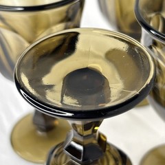 4 Vintage Imperial Old Williamsburg Smoke Brown Water/Juice Goblets