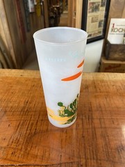 Vintage Anchor Hocking Blakely Oil & Gas Frosted Glass Souvenir Tumbler