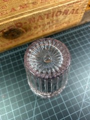 Vintage Pink Pressed Glass Tumbler Depression Glass Mold Blown Bubble Details