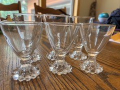 Vintage Anchor Hocking Berwick Boopie Clear Glass Water Wine Goblet Set Of 6