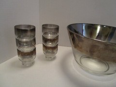 MCM Vitreon Queens Lusterware Crystal 12 Pc. Punch Set Stackable tumblers