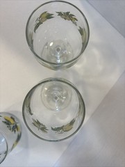 Royal Norfolk Summer Citrus 2 Wine/Water Goblets & 1 Stemless Wine Glass VINTAGE