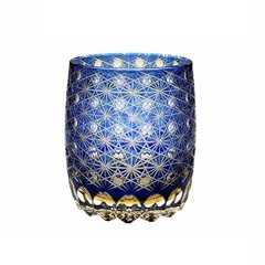 Handcrafted Elegant Blue Whiskey Glass Cup Scotch Cocktails for Home Bars – 11oz