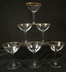 Lenox Crystal Sherbet Glasses Gold Rim 4.25″ Set of 6