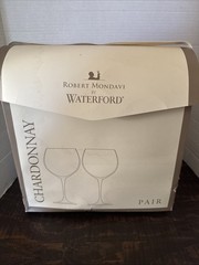 Waterford Robert Mondavi Chardonnay Pair Of Wine Glasses~Original Box