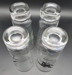 Set of 4 Silver Rimmed Federal Game Birds Glasses Highball 6 7/8″ Tall MCM VTG