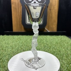 1 Vintage Crystal Port Glass Bayel Bacchus Male Nude Frosted Figural Stem 6”
