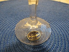6 vintage Bohemia Crystal Marquis wine glasses dining holiday 170 ML 7 in tall