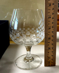 Vintage Fine European Brandy Liqueur Bourbon Sniffers, Dot Pattern Glasses Set