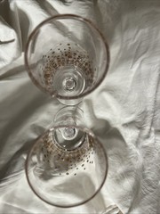 Gold Decorated Champagne Flutes, Contemporary 9.75”