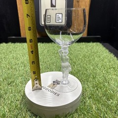 Vintage Bayel Crystal Bacchus Male Nude Frosted Figural Stem Wine Glass 7 1/4″
