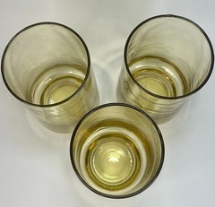 Set 3 Vintage Amber Drinking Glasses Tumblers Libbey Anchor Hocking Style MCM
