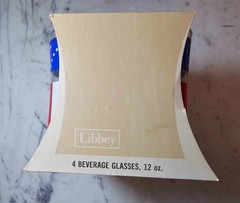 Original 1976 Libby Libbey Bicentennial USA Flag Tumbler Drinking Glasses 12oz