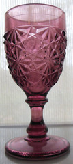 Degenhart Glass Company Amethyst Daisy & Button 2 1/2 ounce Cordial Wine Glass