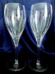 Christofle Iriana Water /Wine Goblet Clear Crystal France Handcut 24% lead cryst